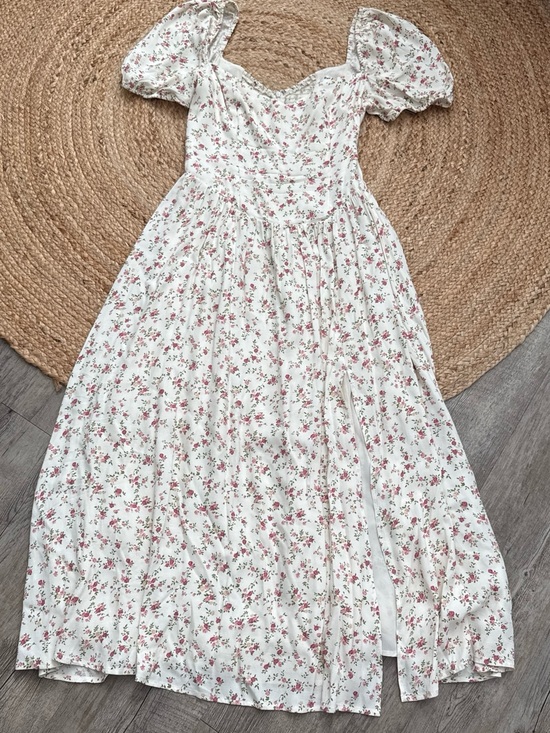 Reformation Dresses & Skirts - Reformation Cream Dress with Pink & Green Floral Accents